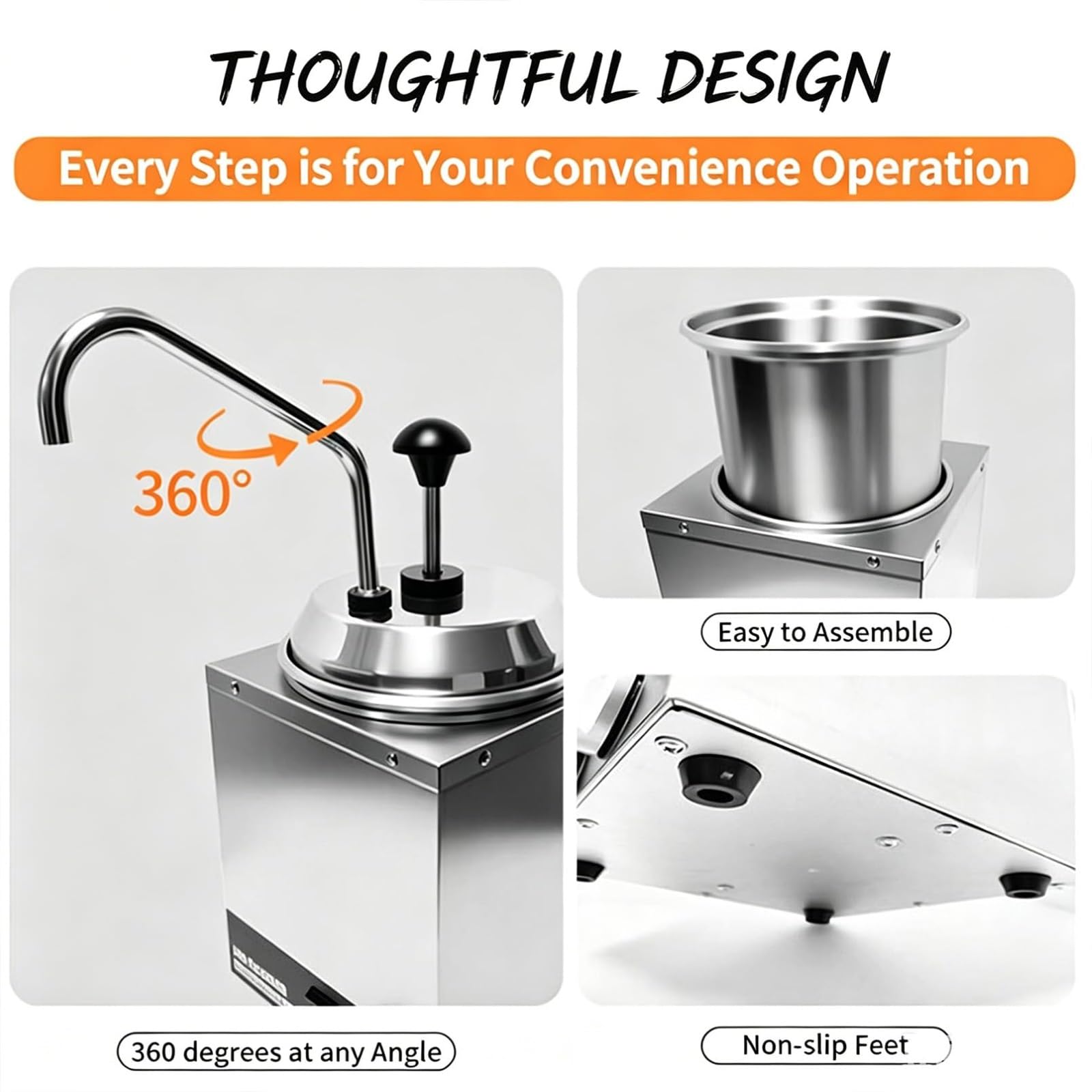 Dispensador De Queso Nacho Y Calentador De Caramelo Caliente, Calentador Comercial De Caramelo Caliente con Bomba, Ajuste De Temperatura De 30-85 ℃, For Buffet, Cocina, Cafetería(2L)