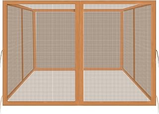 Homegroove Replacement Mosquito Netting for 10x12ft Gazebo, Universal Mosquito Netting for Patio Garden Yard, 4-Panel Outdoor Mesh Netting Screen with Zipper, Upgraded Flame Retardant Material Brown