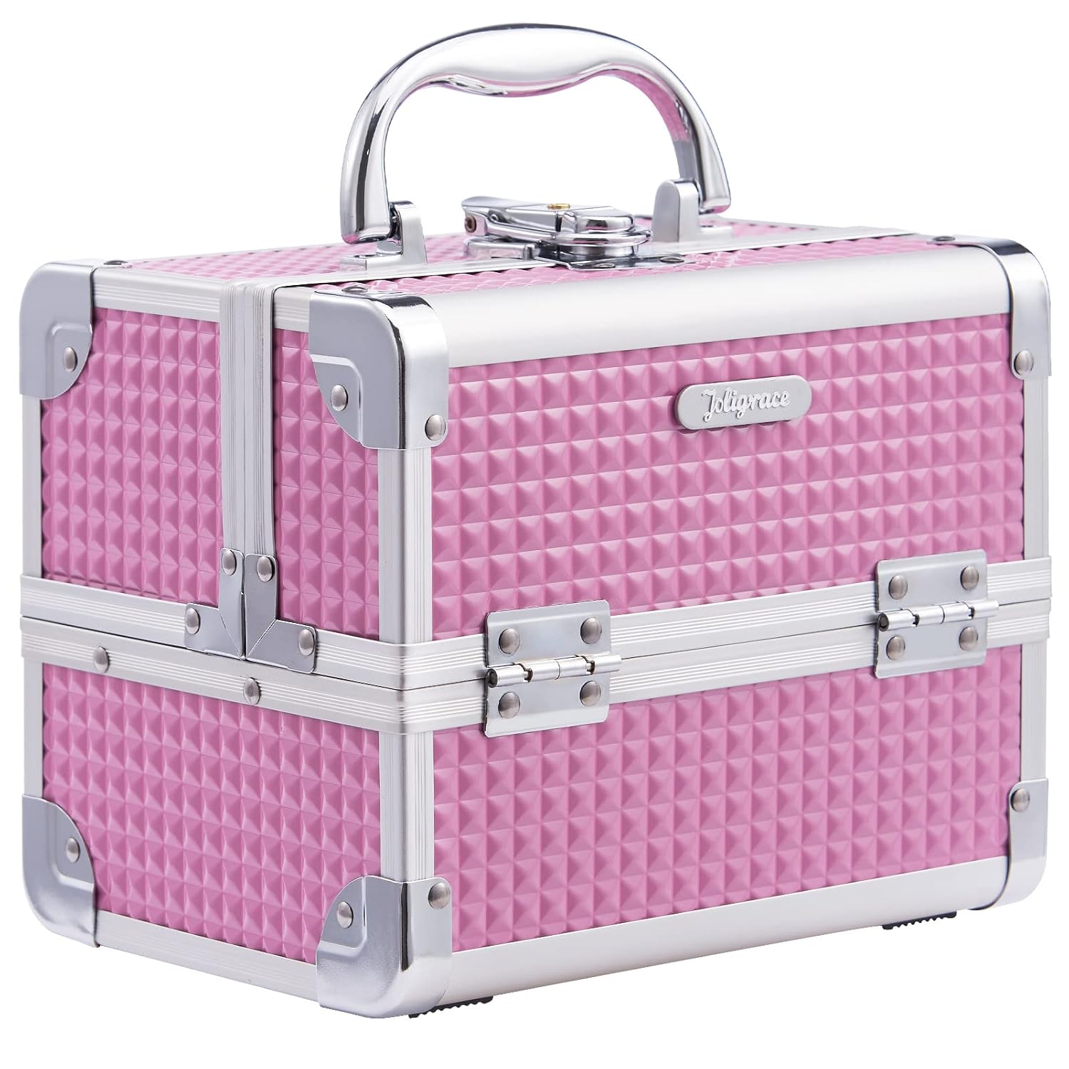Joligrace Makeup Train Case Portable Cosmetic Box Jewelry Organizer