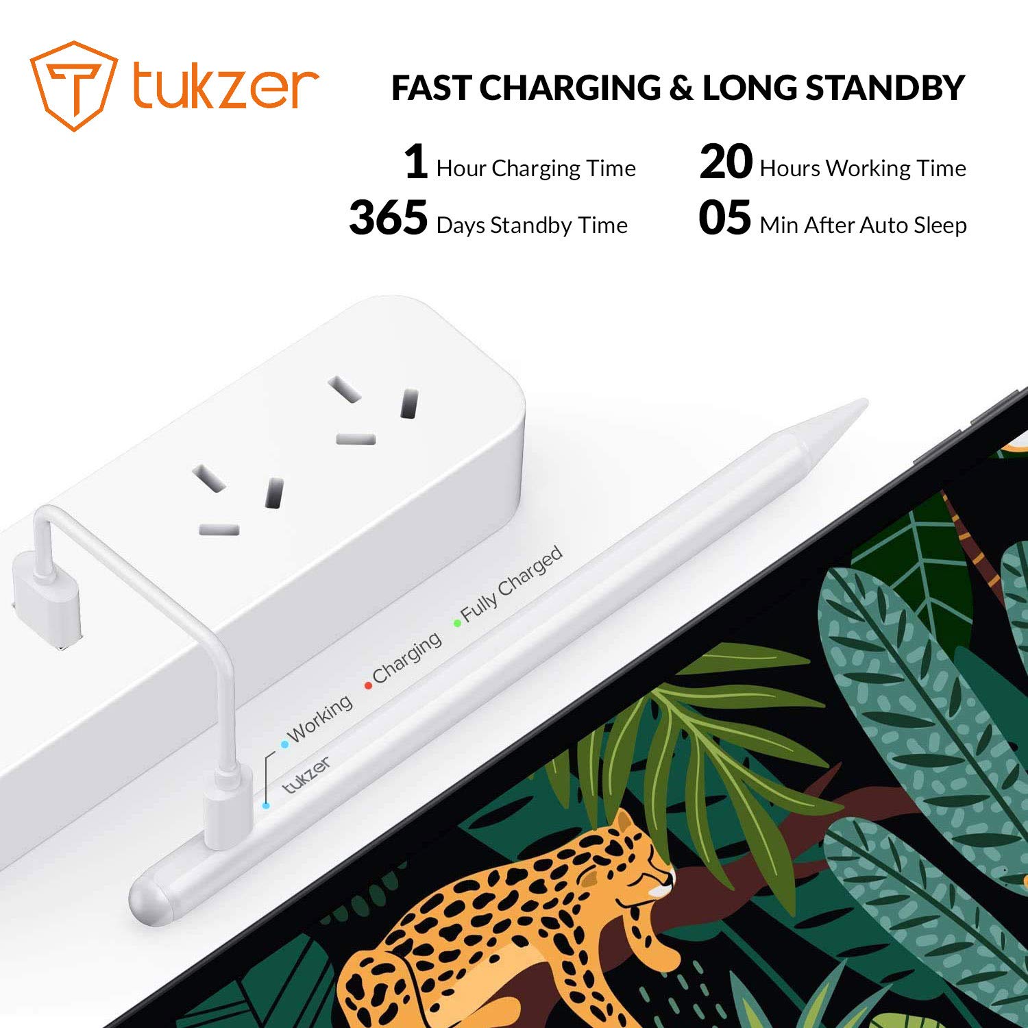 Tukzer Stylus Pen for iPad with Palm Rejection, Tilt Sensor, 2nd Gen