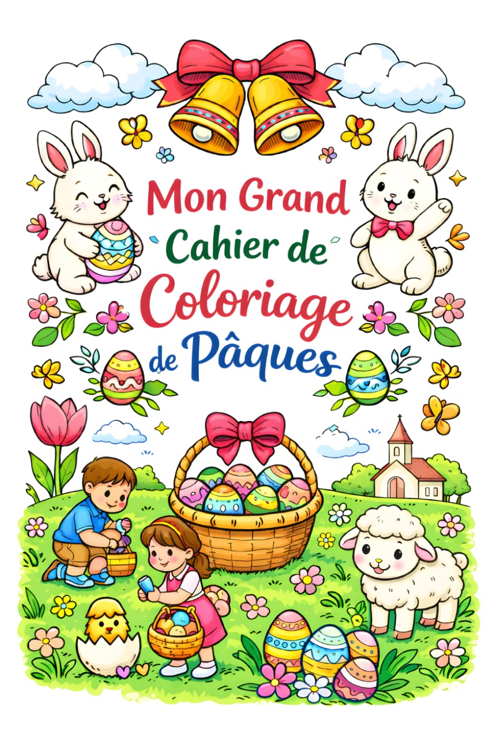 Mon Grand Cahier de Coloriage de Pâques pour s'amuser de 4 à 8 ans