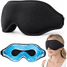 3D Cooling Gel Eye Mask - Reusable Cold &amp; Warm Sleep Mask, Soft Gel Ice Pack for Puffiness, Dark Circles Relief &amp; Headache Comfort
