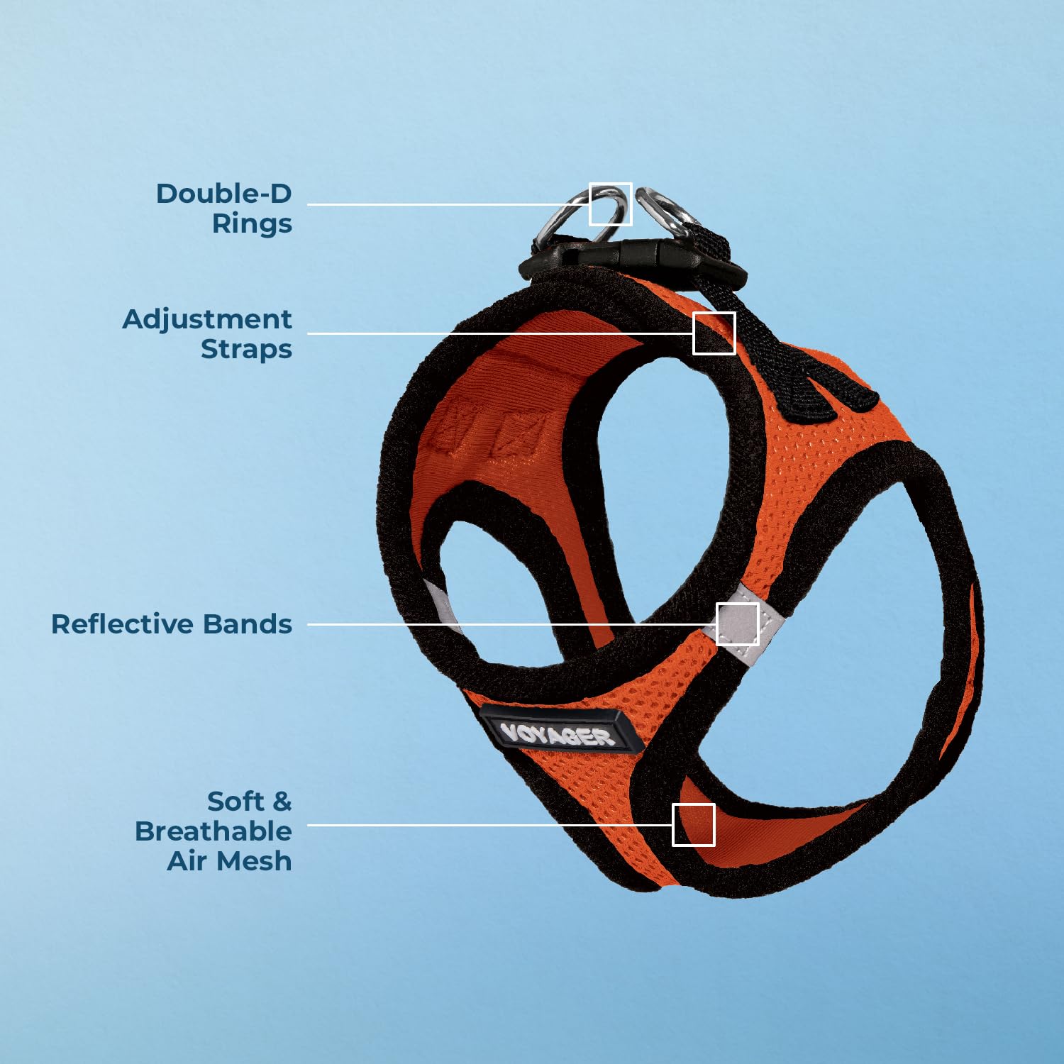Best Pet Supplies Voyager Step-In Air Dog Harness, All-Weather Mesh Vest for Small and Medium Dogs Orange Base - Image 4