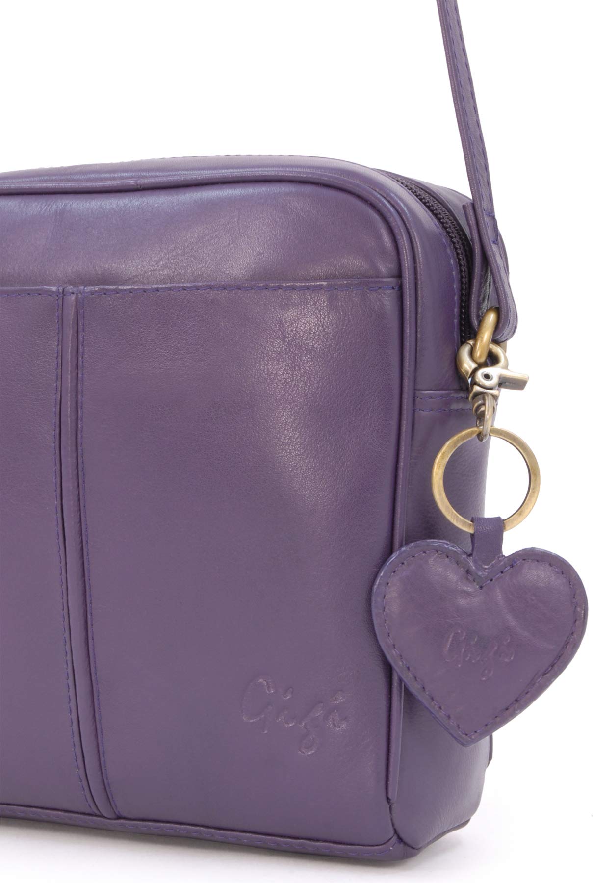 Gigi - Bolso Bandolera Pequeño de Piel Auténtica - Bolsito Cruzado con Correa Ajustabl - Bolso de Mano para Mujer - Othello 22-29