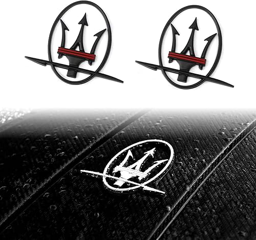Adhesivos de emblema de tridente de 2 piezas para puerta lateral, insignia 3D para ventana trasera compatible con Qvattroporte, accesorios de la
