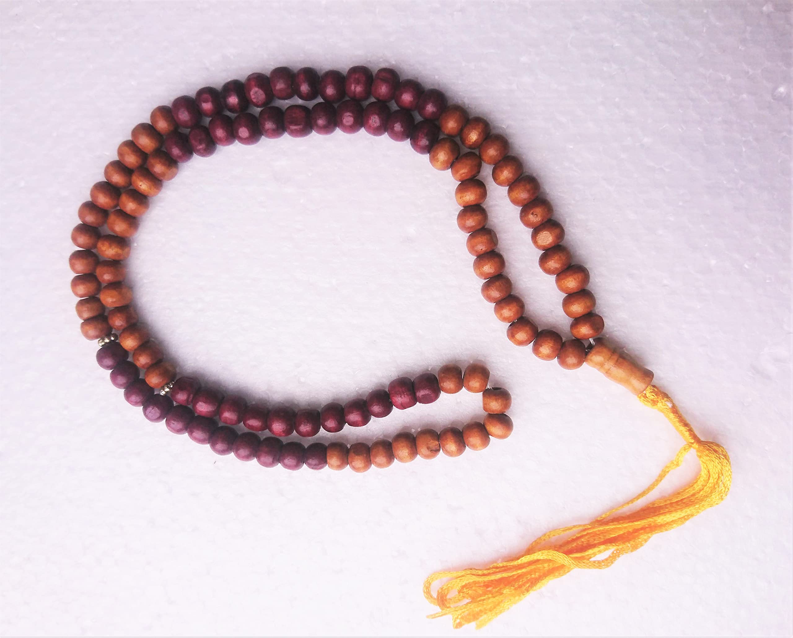 Handcrafted Light Weight Natural Wooden Rosary Worry Tassel Pendant Beads Muslims Islamic Tasbih Misbaha Tasbeeh Dhikr/Zikr Beads Various Sizes/Colours Available (100 Beads)