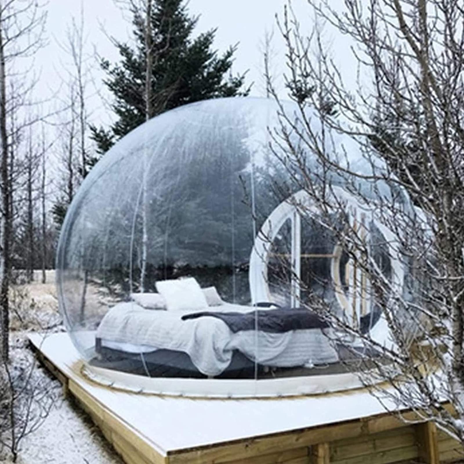 PROPFE Aufblasbares Blasenzelt Im Freien PVC Kuppel Zelte Wetterfest Gewächshaus Garten Bubble Zelt Einzeltunnel Ewächshaus Pavillon Camping 