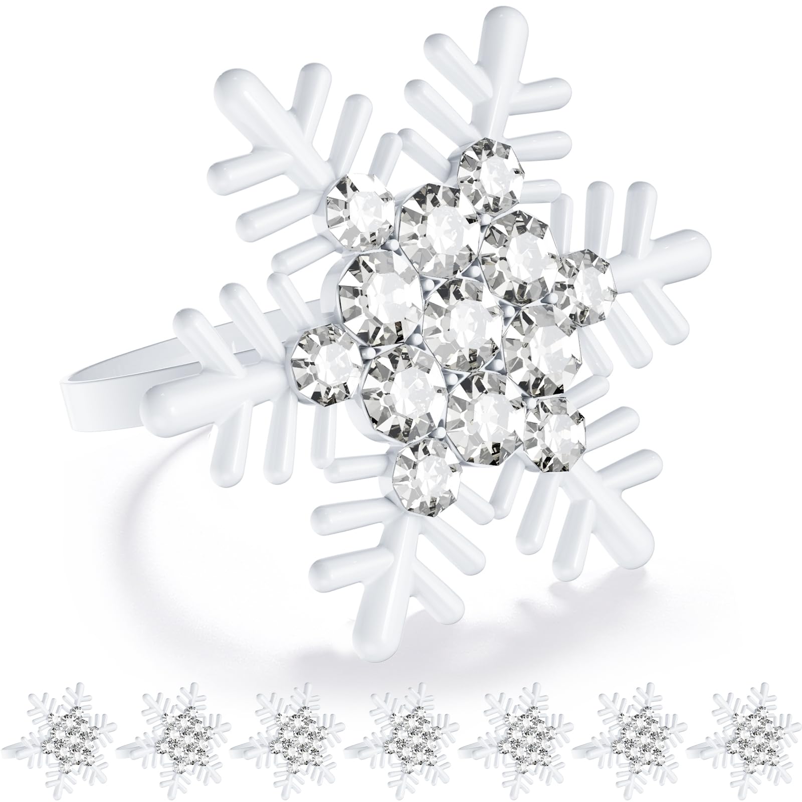 Christmas Snowflake Napkin Rings - Set of 8 -1 Christmas Snowflake Napkin Rings - Set of 8 -1