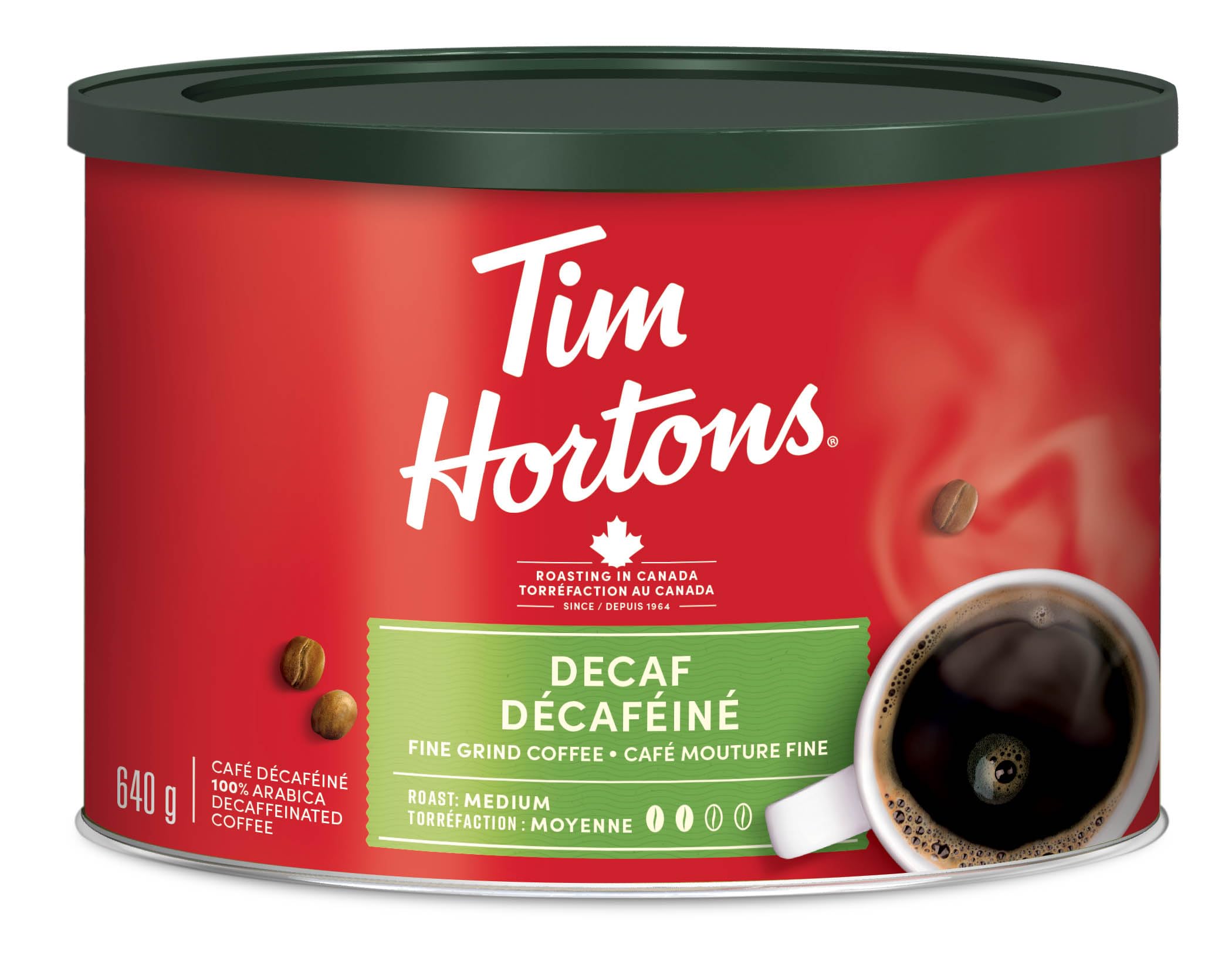 Tim Hortons Decaf Ground Coffee 640g {Imported from Canada} product thumbnail 2