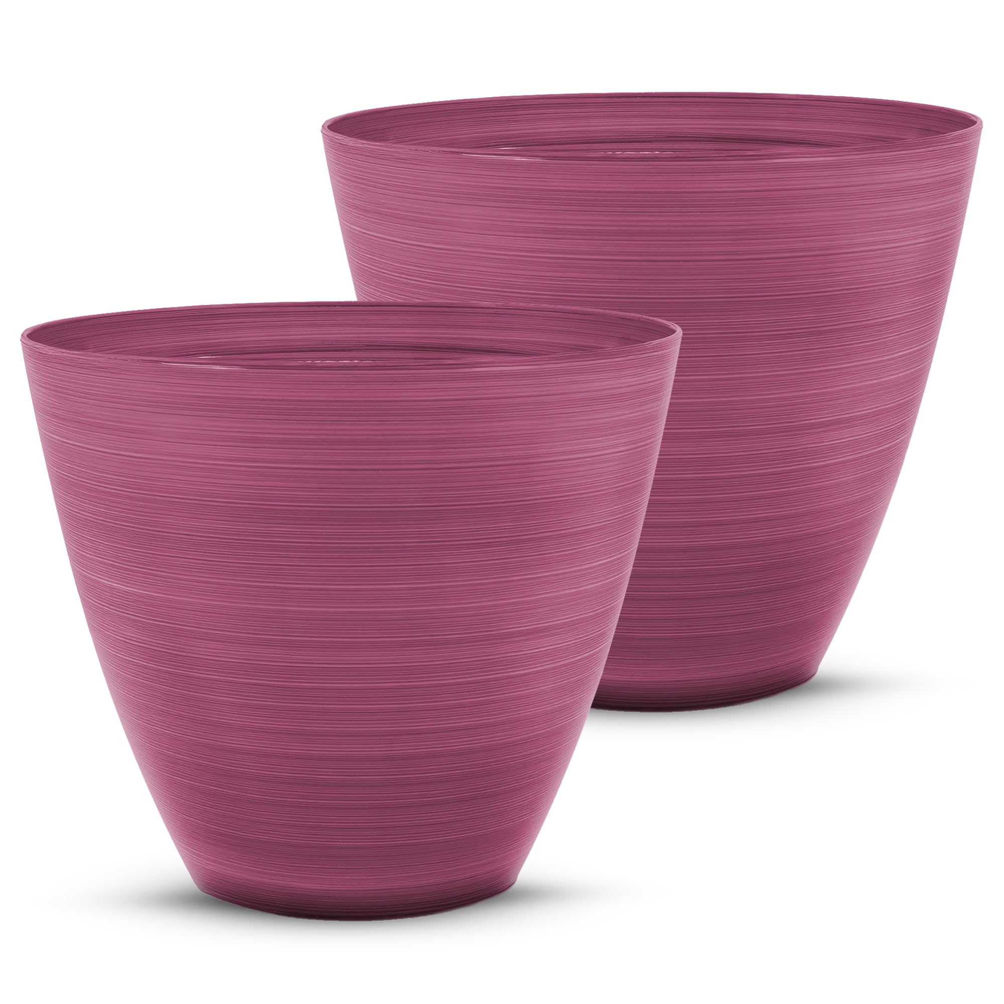 SG Traders Plastic Plant Pots Flower Pot with Drainage Holes, Garden Planters for Outdoor, Plant Containers for Home, Stylish Glossy Design Garden Flower Pots, Set of 2, 25cm,30cm Outdoor Flower Pots โ image 1