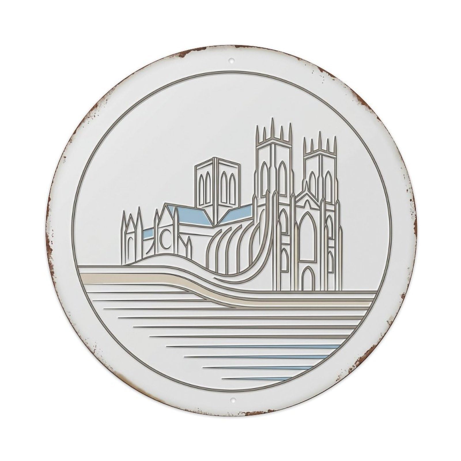 York Streamline Minster Travel Metal Tin Sign