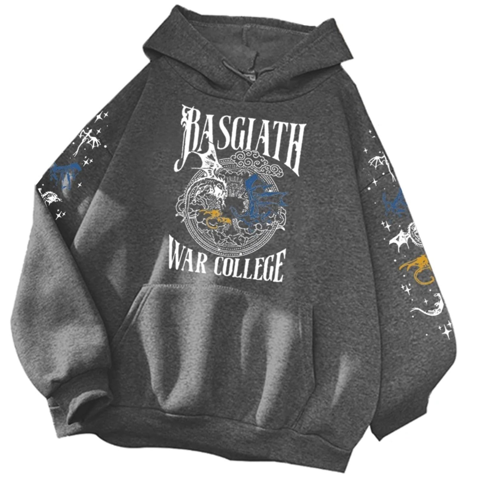 CUTTE Fourth Wing Hoodie | Basgiath War College Graphic Pullover | Fan Merch Sweatshirt Unisex (Dark gray,XXL)