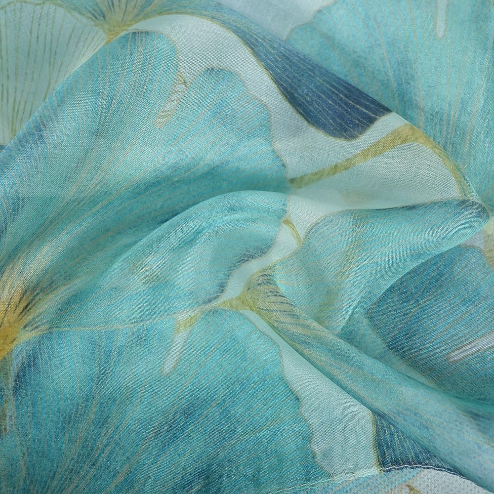 100% Mulberry Silk Women's Neck Silk Scarf-Lightweight Shawl,FLoral Print Beach Silk Wrap-Scarves for Photography - Image 7