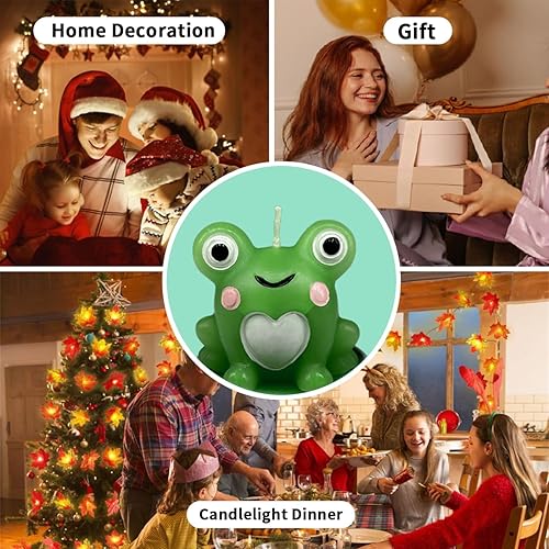 Miniatura 4 de Velas de té de ranas, velas de animales de rana LONCESS para decoración de pasteles, decoración del hogar, fiesta de cumpleaños, fiesta de