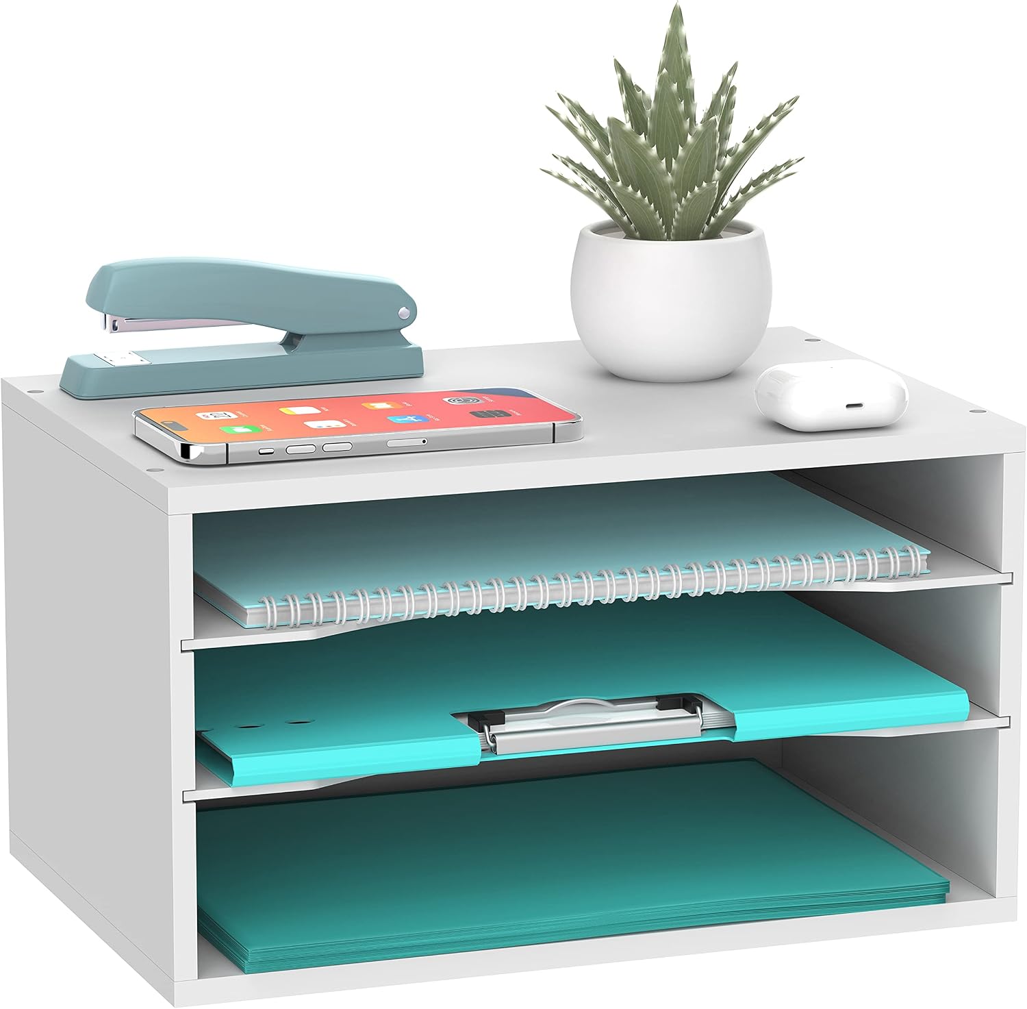 Amazon.com: SHARKWOODS Wood Desktop Organizer with 3-Tier Storage ...