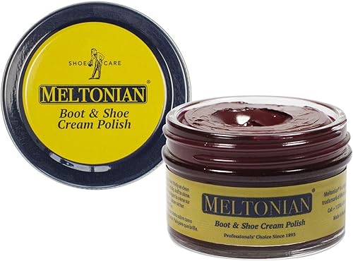 Meltonian - Crema para bolear/acondicionar zapatos, botas, bolsos, muebles de cuero, color plata; frasco de 1.7 oz rojo (Red Mahogany)