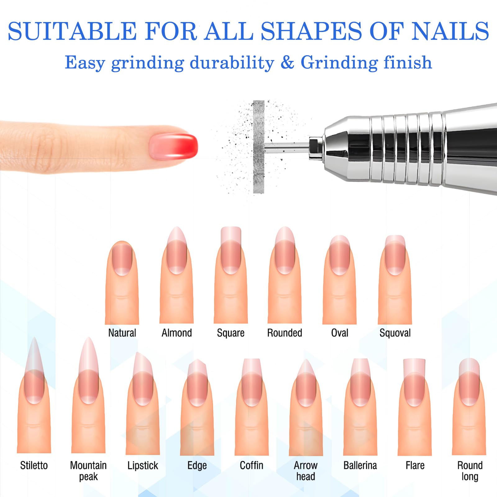 JIEYAO Punte per fresa per unghie, 2 pezzi, disco abrasivo per manicure con 4 levigatrice per piedi da 20 mm, carta vetrata professionale, per pedicure in gel acrilico (#107)