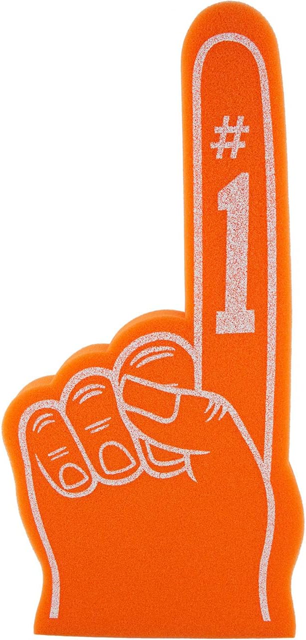 Giant Foam Finger 18 Inch- Number 1 Universal Foam Hand for All Occasions - Cheerleading for Sports - Exciting Vibrant Colors use as Celebration Pom Poms- Great for Sports Events Games School Business