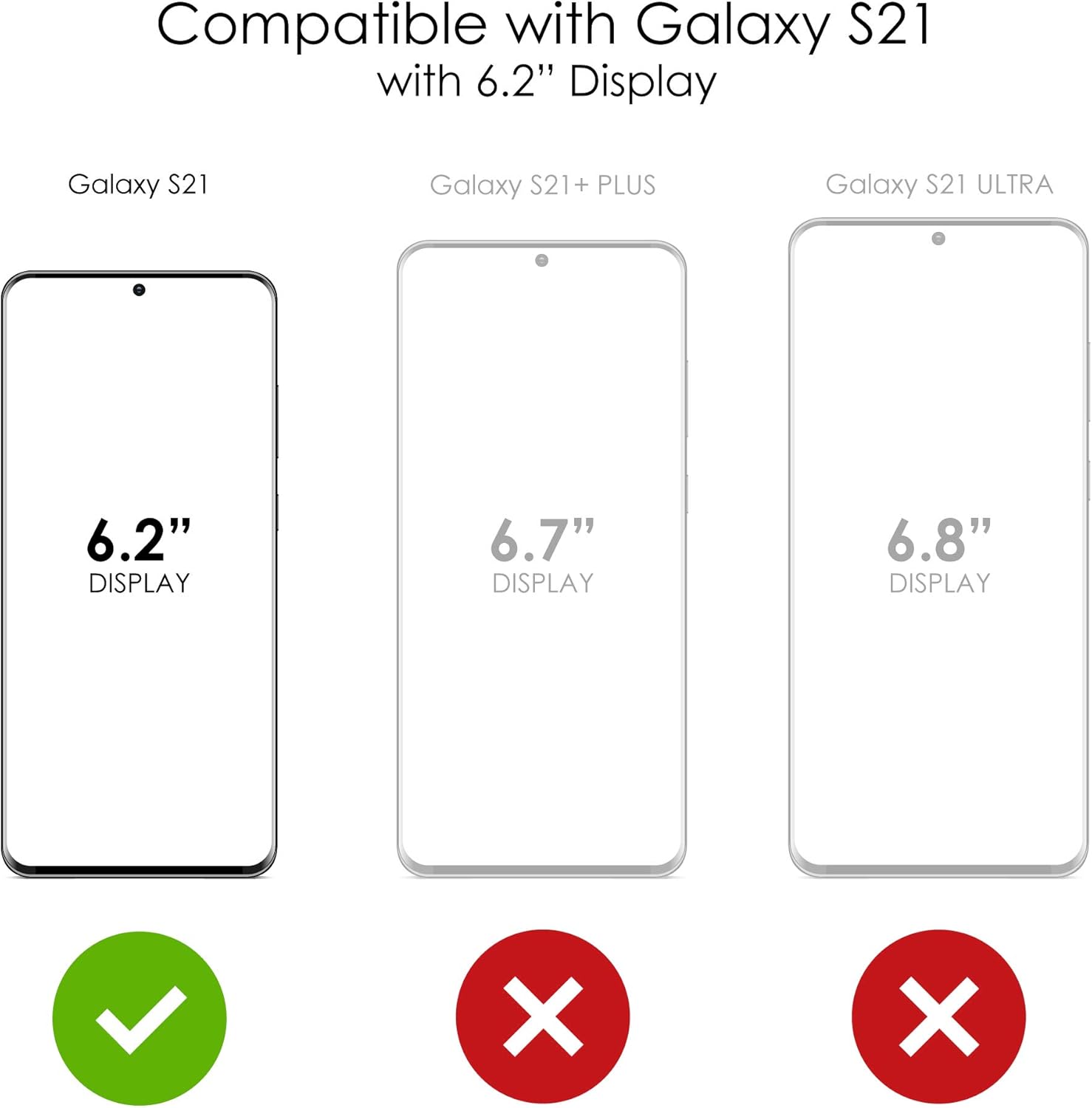 DistinctInk Clear Shockproof Hybrid Case for Samsung Galaxy S21 5G (6.2" Screen) - TPU Bumper, Acrylic Back, Tempered Glass Screen Protector - US Map Gay Pride Flag - Show Your LGBTQ Support