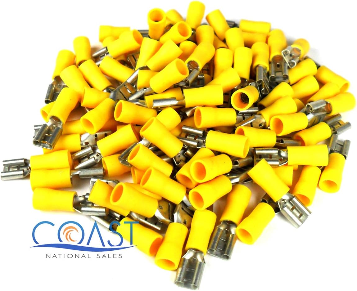 Xscorpion Fd250y Yellow Female Quick Disconnect 10 - 12 Gauge 100 Per Bag
