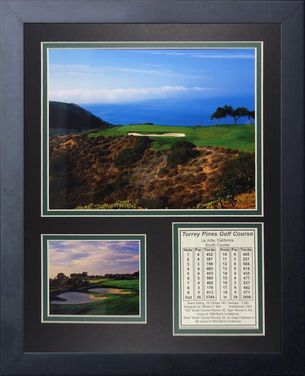 Legends Never Die Torrey Pines Golf Course II Hole #3 Collage Photo Frame, 11" x 14"