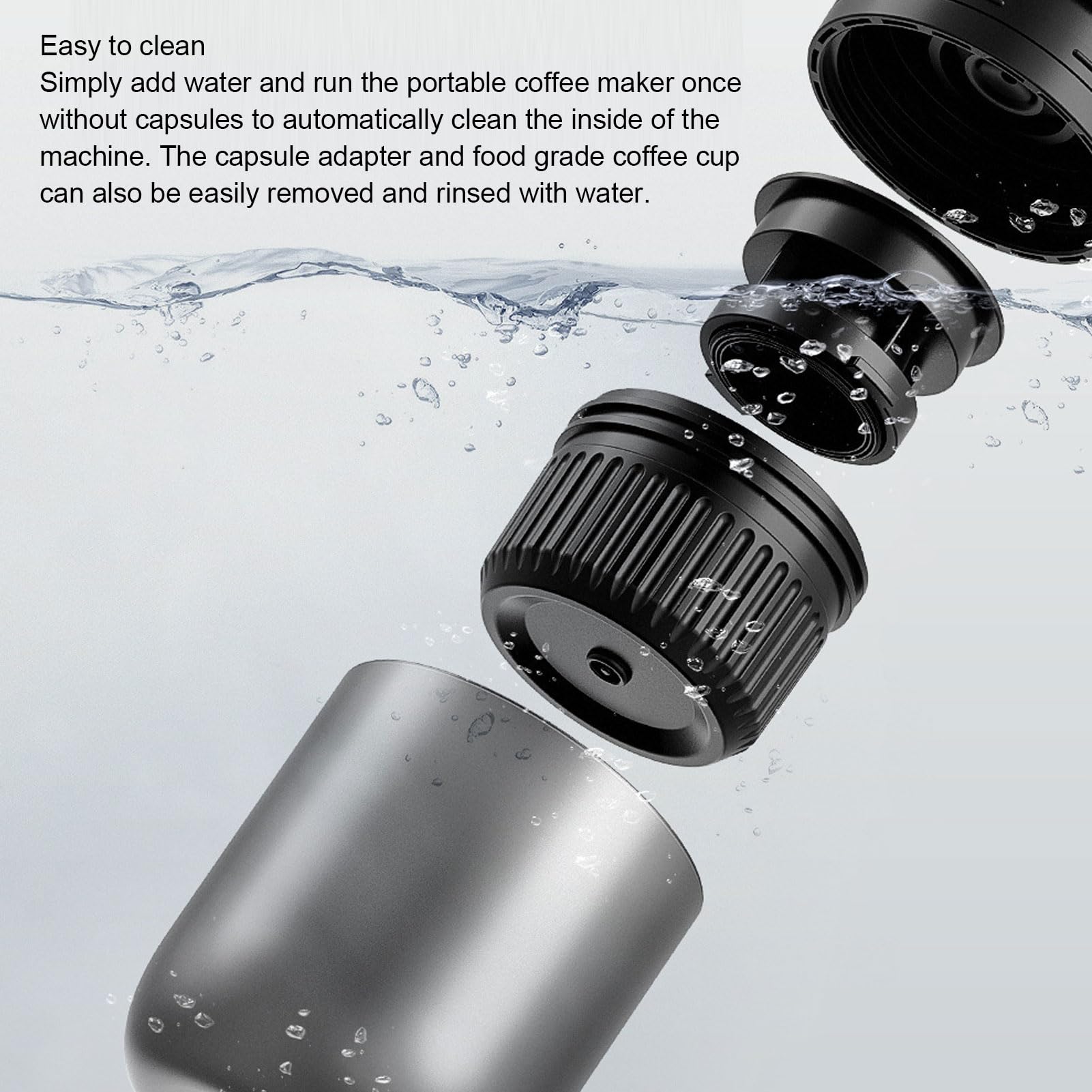 Haofy Portátil 17 Bares con Presión Alta para Extracción Óptima de Sabor, Compatible con Café Molido y Cápsulas NS, Inalámbrica para Viajes, Senderismo, Oficina, Hogar