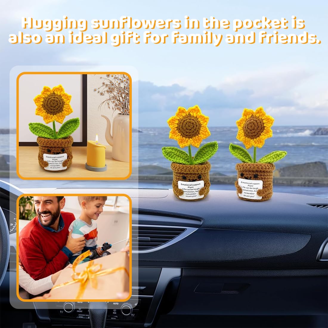 Positive Girasole Idea Regalo Compleanno Knitted Doll Gadget Scrivania Carino Portafortuna Regali Originali Laurea Collega Sorella Amica Ufficio