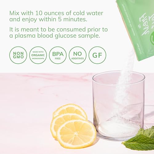 Miniatura 4 de The Fresh Test Bebida de glucosa, mezcla de bebida en polvo de 1.76 oz  Sin aditivos, sin OMG, ingredientes orgánicos  Limonada de menta
