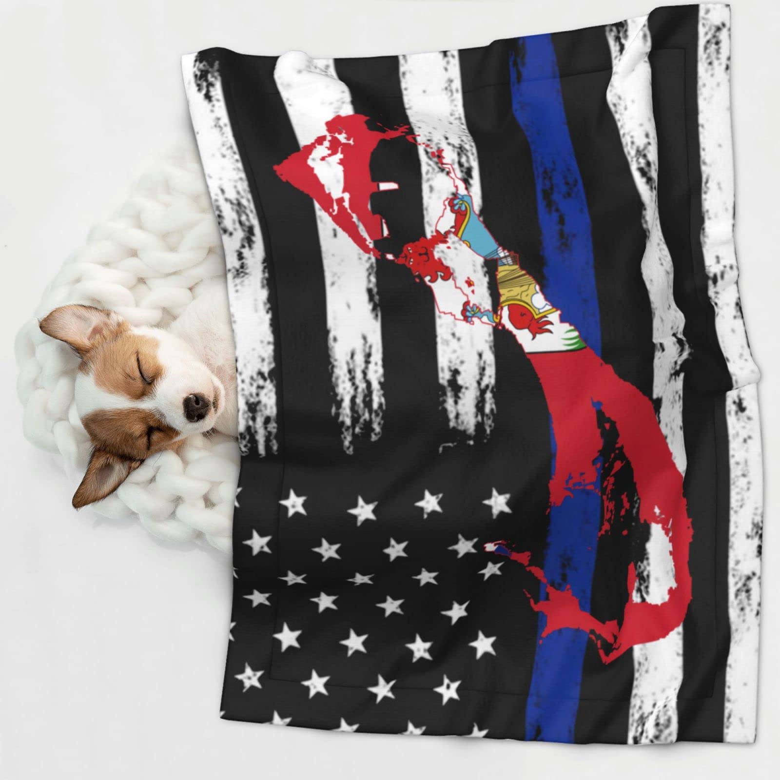 Flag Map of Bermuda Soft and Cozy Pet Blanket for Dogs and Cats - Versatile and Comfortable Large