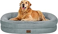 Vista 17 de Cama ortopédica impermeable para perros grandes: cama lavable de espuma viscoelástica con refuerzos - Funda ortopédica extraíble XXL para mascotas