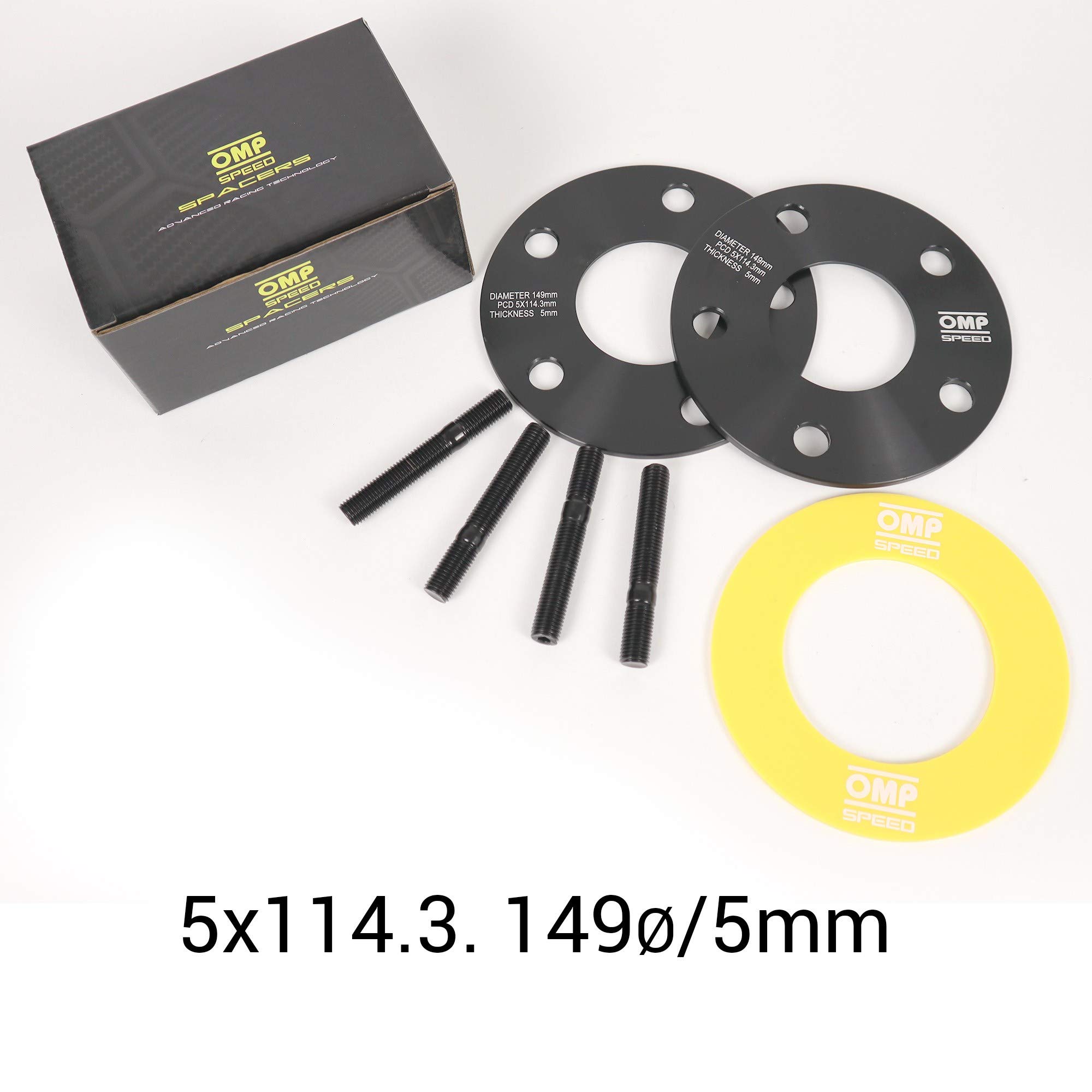 OMP Speed Jeu De 2 Élargisseurs De Voie 15mm - Entretoises Roue Aluminium Noir 5x114.3
