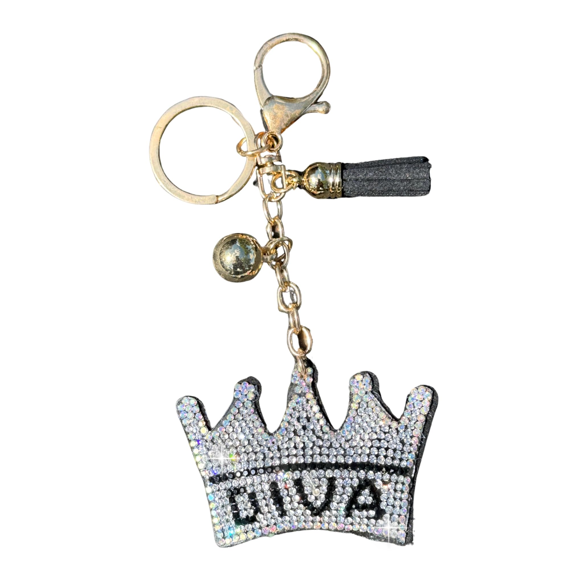 Popfizzy Women's Diva Crown (Gold) Rhinestone Keychains For And Girls, Bling Bag Charm, Sparkle Purse Charm, Backpack Charms, Gifts For Large