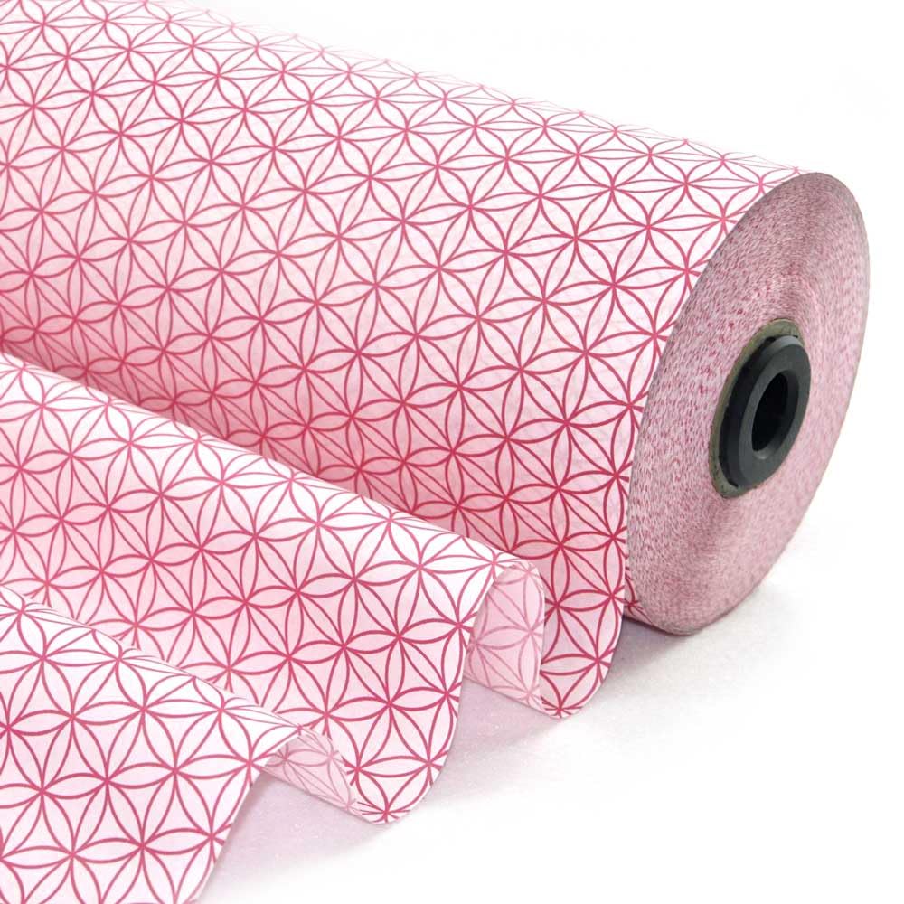 Blumenpapier Blume des Lebens pink 50 cm x 300 m | 40 g/m² Recyclingpapier | Blumenseide auf Rolle | Seidenpapier | HUTNER