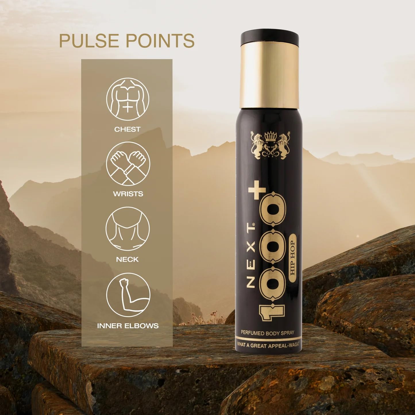 Next Care Hiphop 1000+ No Gas Deodorant for Men & Women | Odor Control | Long Lasting Body Spray | Daily Wear Deo, 150ml 3