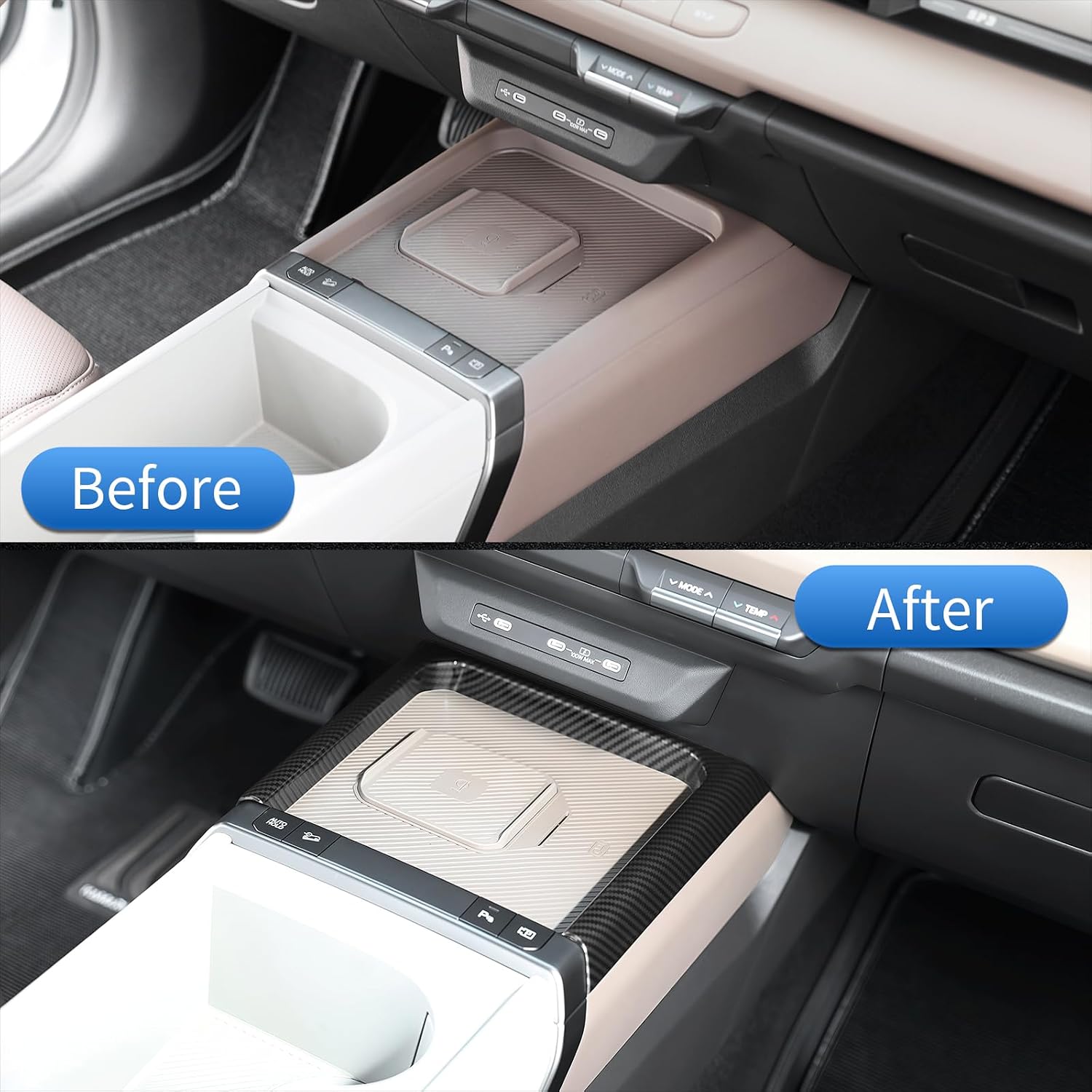 Center Console Wireless Charging Trim Cover for Kia Seltos 2027 image 4