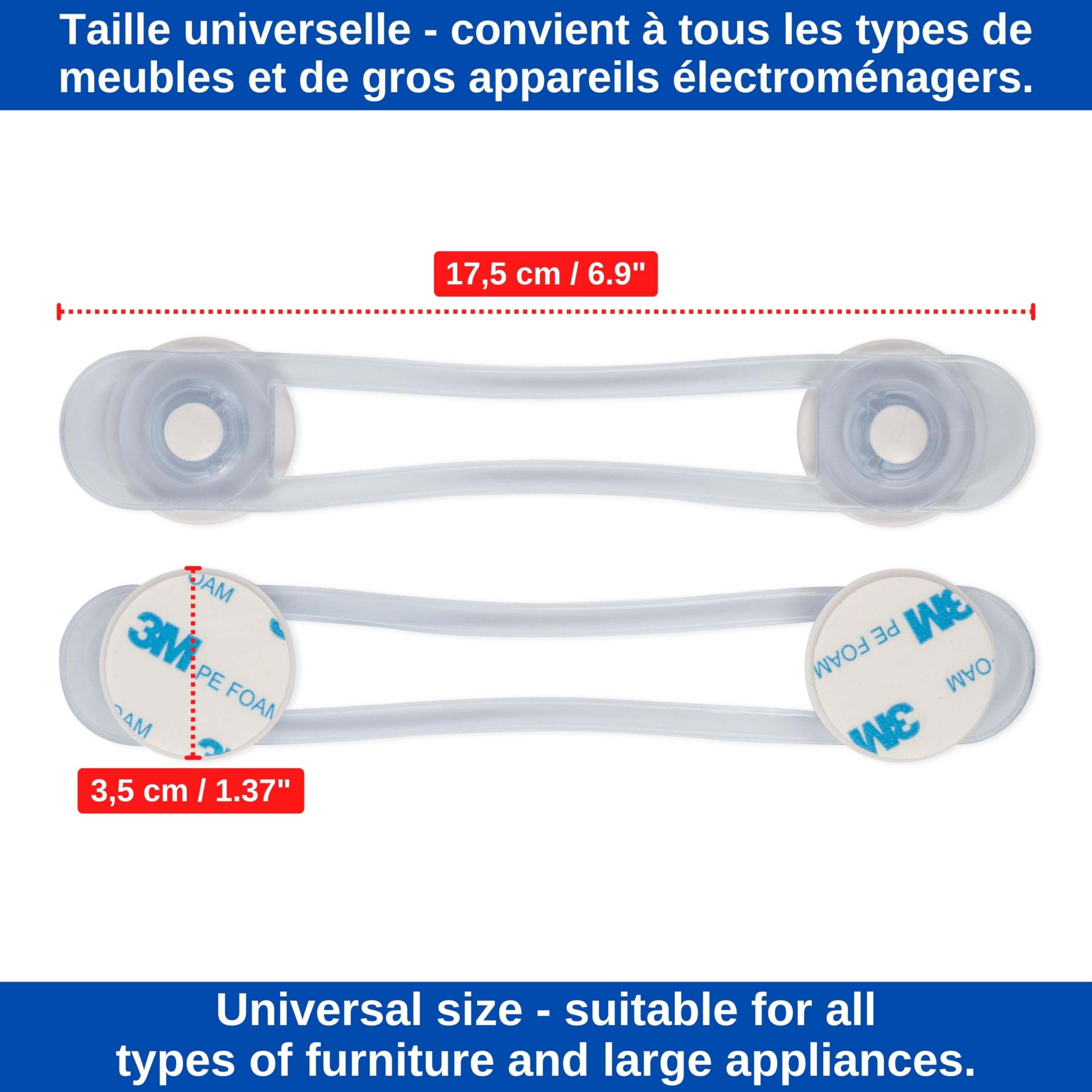 Serrures de Sécurité pour Enfants 8 pièces Transparent Multifonction pour Armoires Tiroirs Garde-manger Four Réfrigérateur