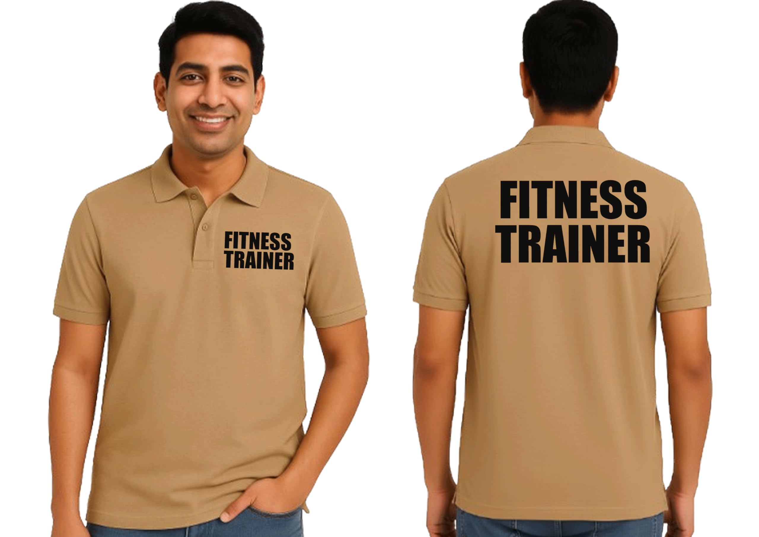 printholic Fitness Trainer Both Polo Collar T Shirt for Men and Women Half Sleeve Unisex Cotton Blend Gym Staff Workwear Uniform-picture-50