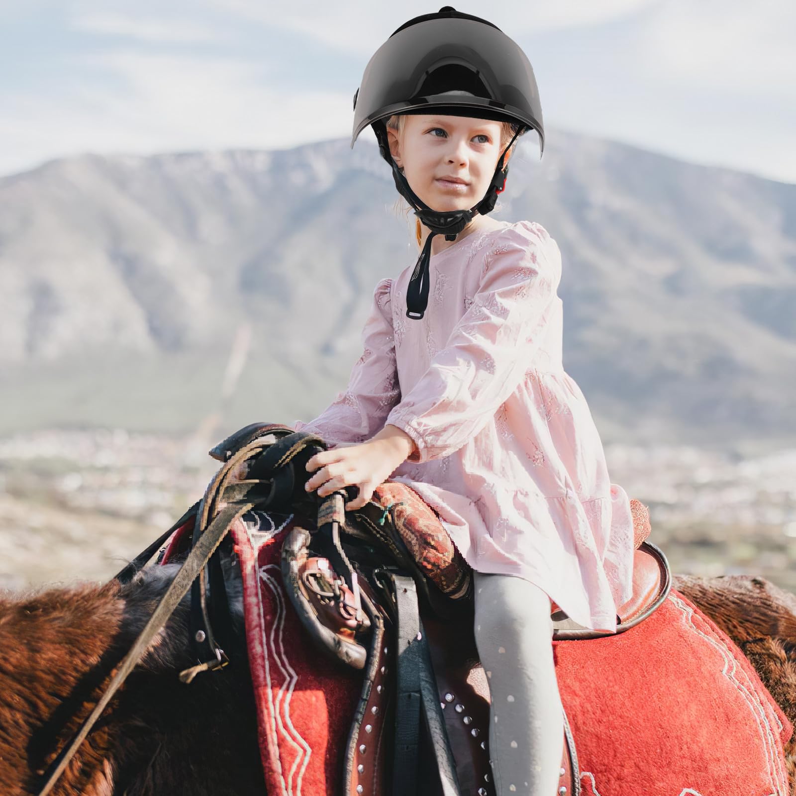 TOYANDONA Casco de Seguridad Infantil para equitación - Casco Deportivo Infantil para Actividades al Aire Libre como Ciclismo, equitación y monopatín.
