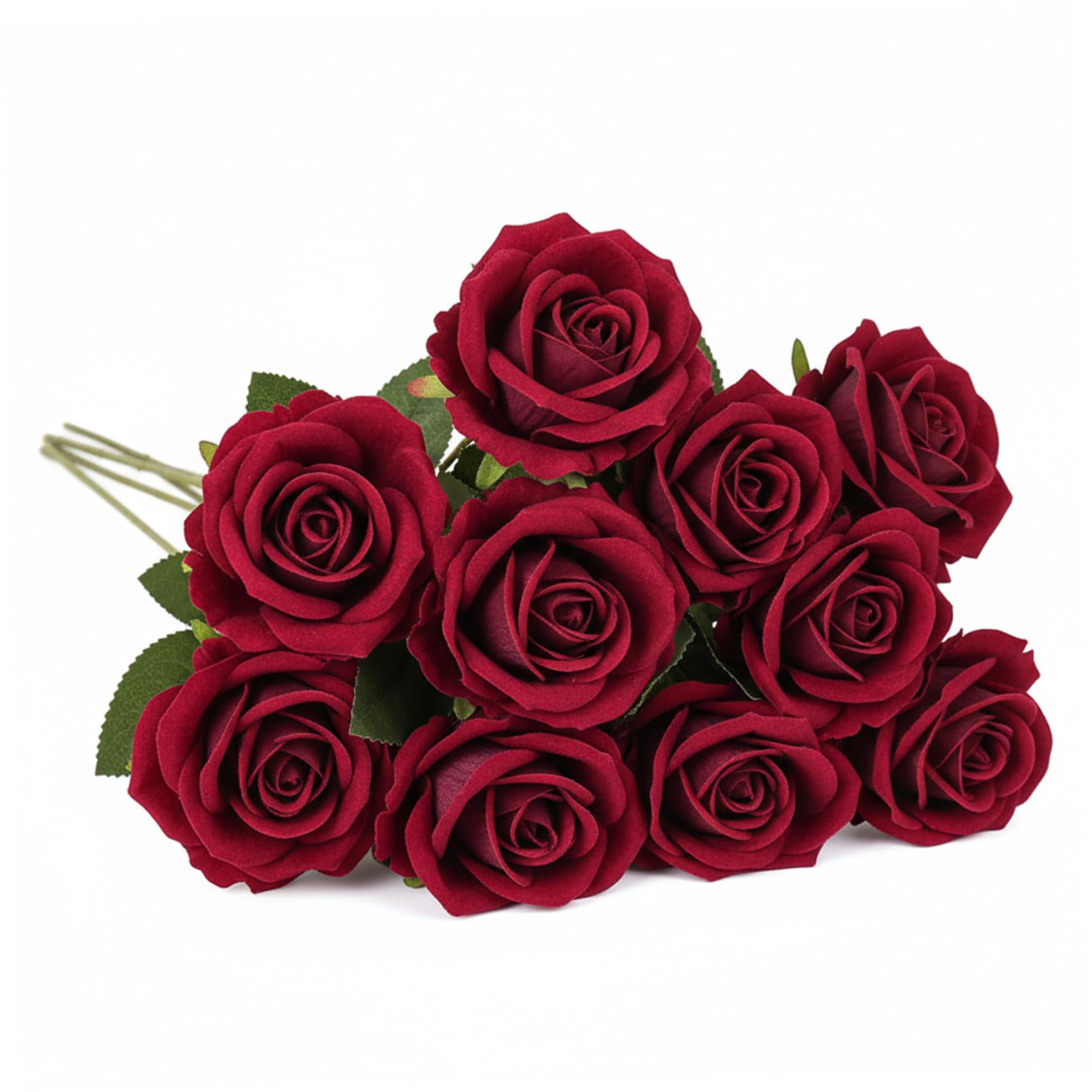 Fausses roses réalistes rouges de 50 cm tiges de prestige pour décoration de fête