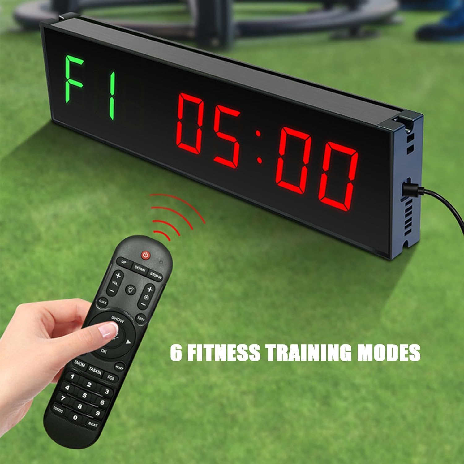 Gym Timer Clock, Fitness Interval Timer, LED Digital Gym Wall Clock, Count Down/Up Stopwatch, Workout Timer, WithRemote Control, Easy to Operate, for Home Gym, Fitness Tr