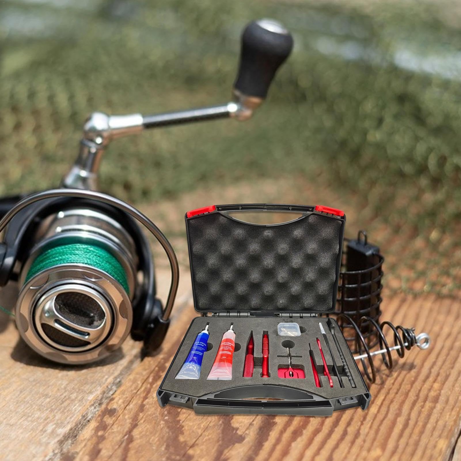 Set di Attrezzi per la Pulizia dei rulli – Set Completo di Attrezzi per la Manutenzione del Mulinello da Pesca | Utensili multifunzionali, Ruota a Goccia d'Acqua, Cuscinetto a Tamburo, Mulinello in | Manutenzione del Mulinello da Pesca | Utensili multifun