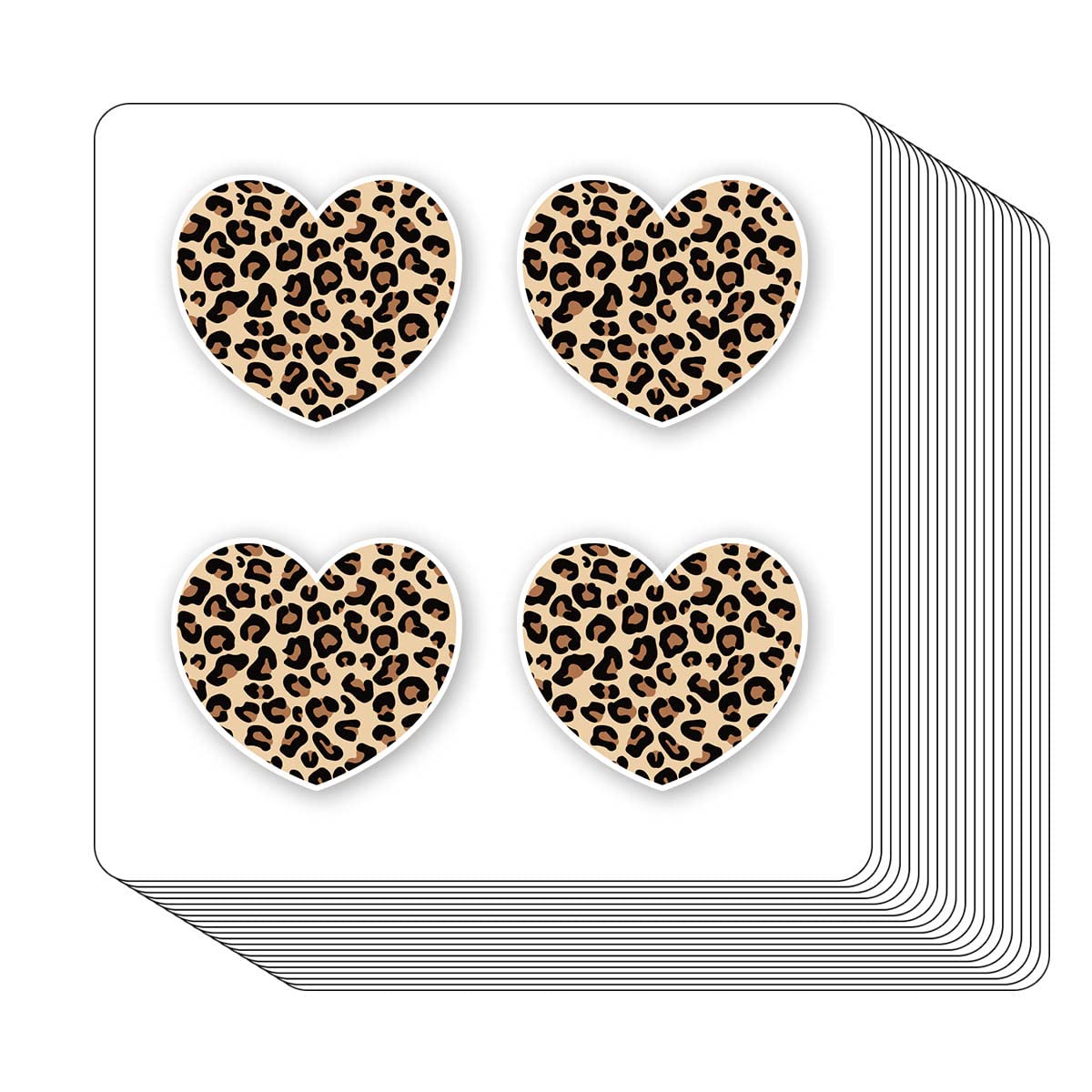Autocollants cœur léopard de 2,5 cm pour scrapbooking et DIY créatif