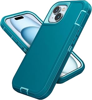 Jelanry for iPhone 15 Case Heavy Duty Tough & Rugged Protection - Turquoise