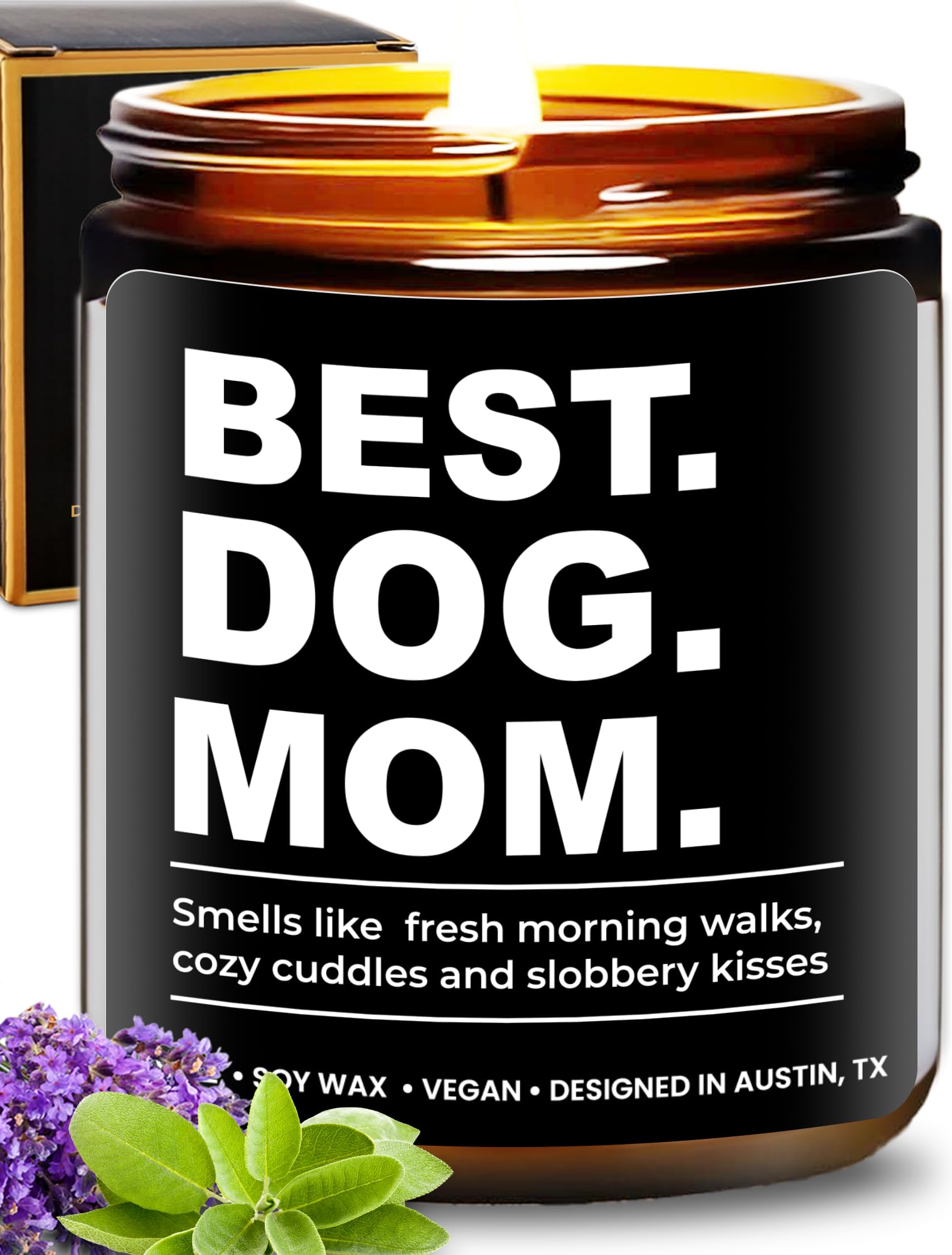 Funny Best Dog Mom Candle, Dog Mom Gifts for Women, Pet Lovers Gifts to Her, Presents for Pet Lovers Women Unique for Birthday, Ideal Mothers Day Gift, Christmas, Gift-Ready