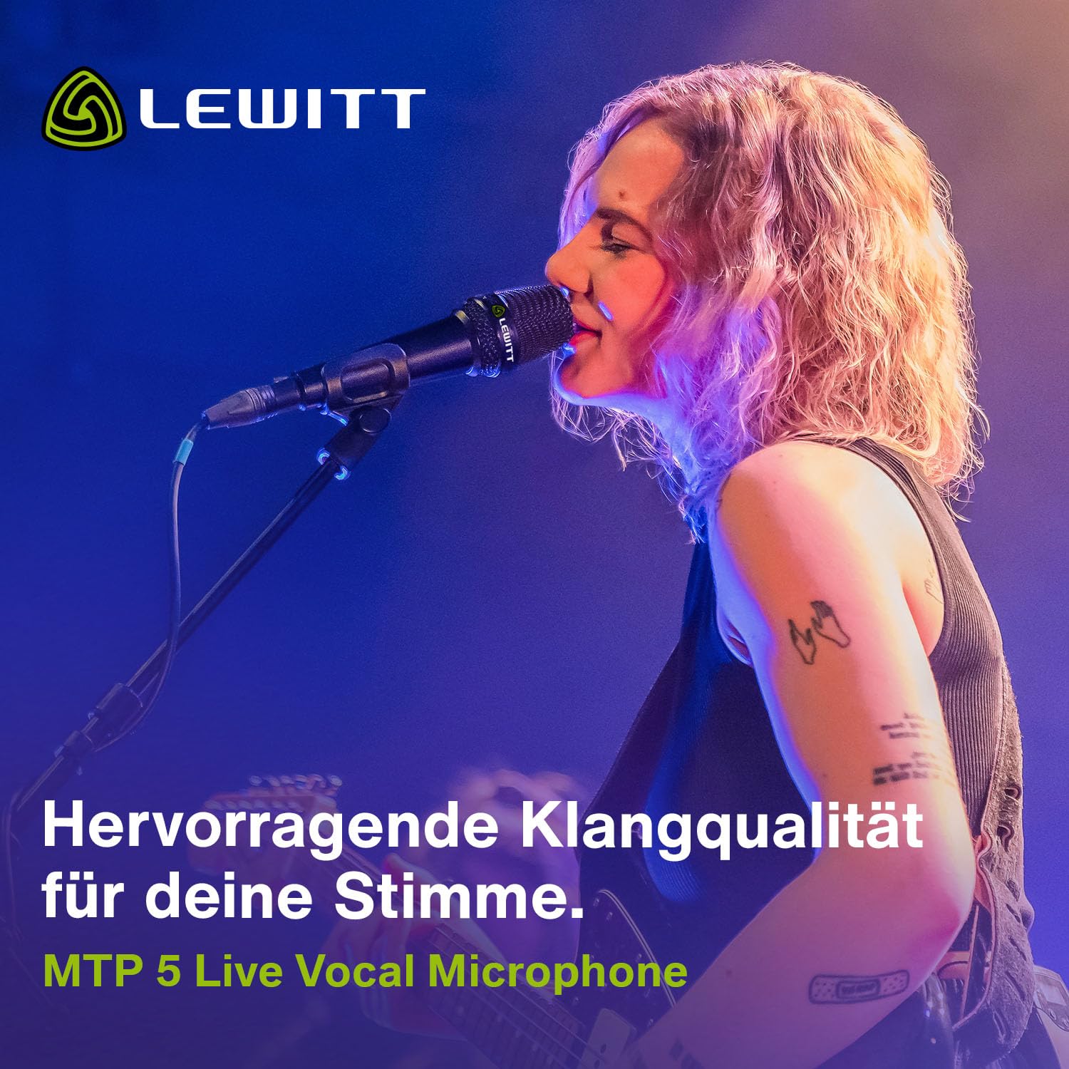 Lewitt MTP 5 Dynamisches Live Gesang Mikrofon für Bühne, Sprache und mehr | Hohe Feedback-Resistenz, robustes Design und exzellenter Klang - inkl. Mikrofonklemme, Windschutz und Tasche
