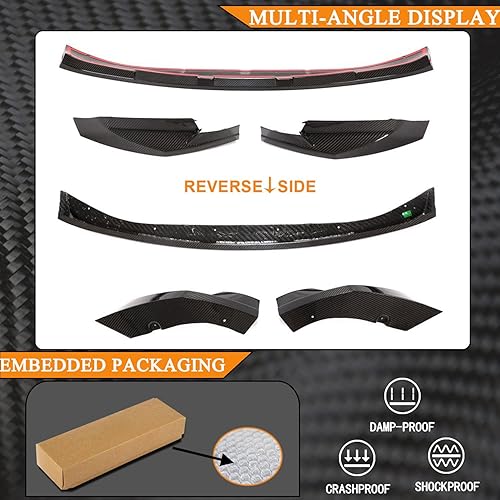 Miniatura 7 de MCARCAR KIT Labio frontal de fibra de carbono real para BMW M3 G80 M4 G82 G83 2021-2025 Parachoques delantero Splitter Spoiler Air Chin Body Kit