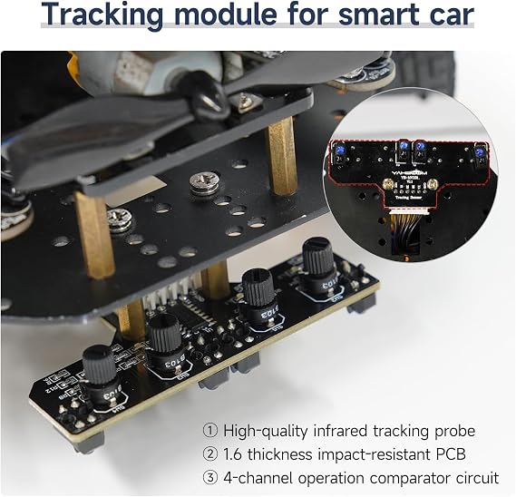 Yahboom STM32 Balancing Car 4-Way Line Patrol Module,Lidar Ranging,Handle Control,K210 Vision Module Accessories (Not Include Robots)