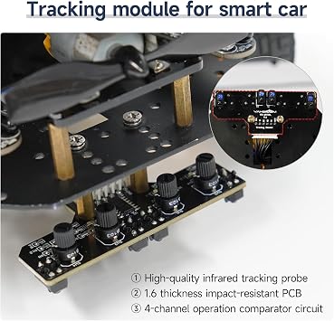 Yahboom STM32 Balancing Car 4-Way Line Patrol Module,Lidar Ranging,Handle Control,K210 Vision Module Accessories (Not Include Robots)