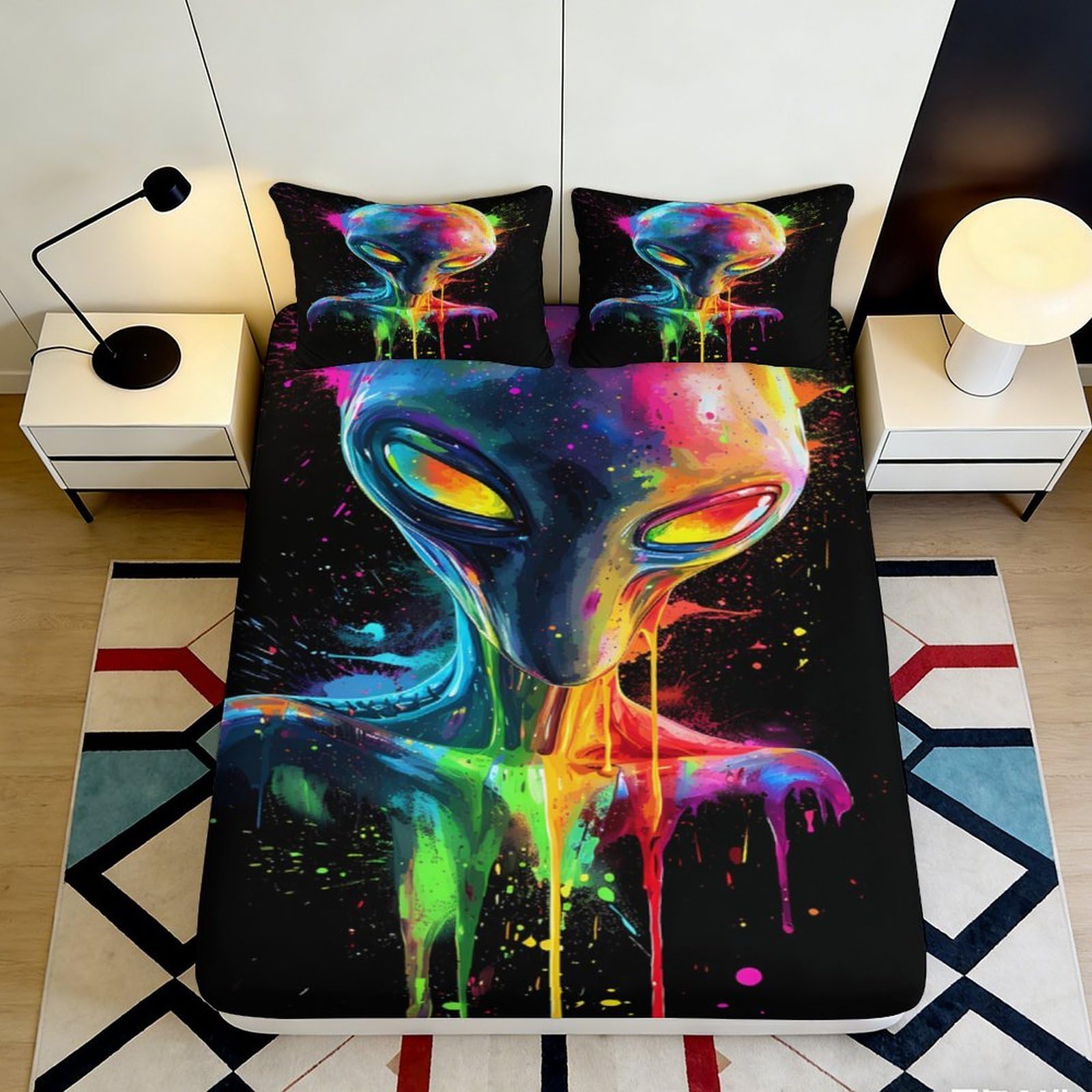 3D Printed Lion Pattern Fitted Sheet Microfiber Non-Slip Deep Pocket Bedroom Bedding Full Wrap Mattress Fitted Cover 160x200x25cm