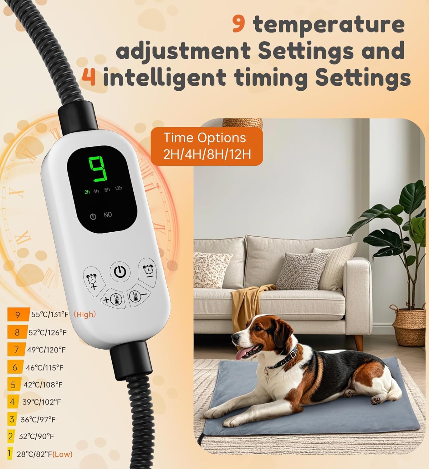 HOPET Dog Cat Heating Pad with Adjustable Temperature Timer - Image 3